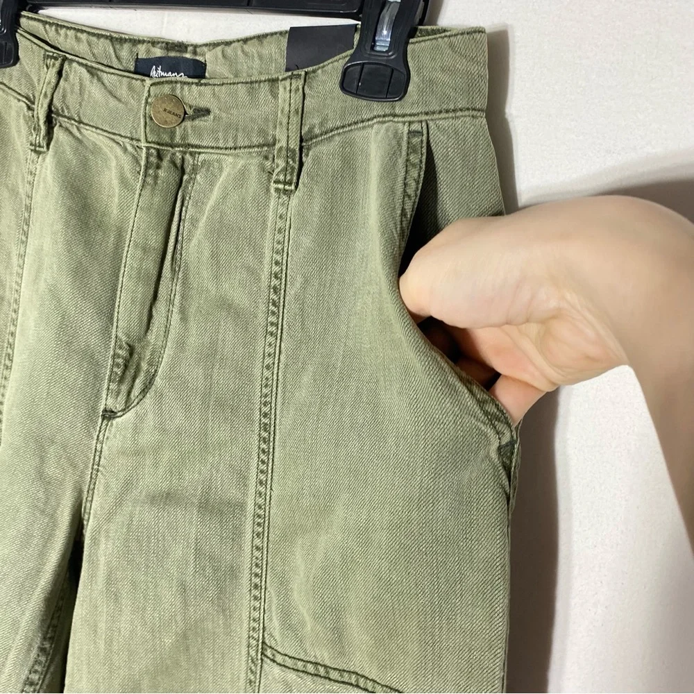 Reitmans Olive Green High Rise Wide Leg Pants Lyocell Linen Cotton Pants 28 NWT - Picture 9 of 15